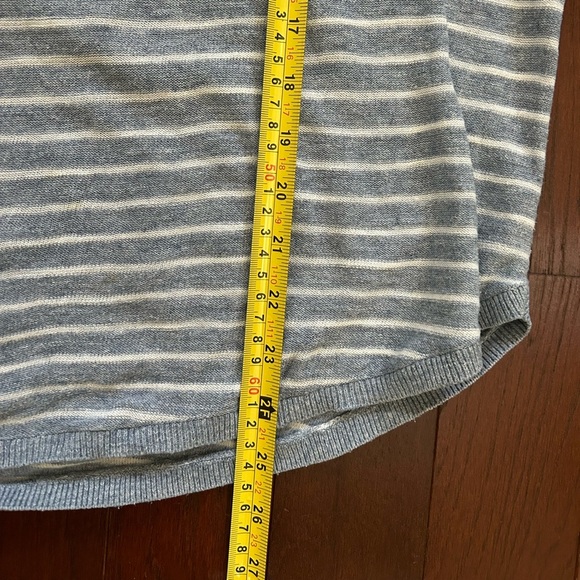 Ann Taylor Loft Women's Top XL Short Sleeve 100% Cotton Blue White Striped - Picture 8 of 10